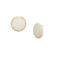 BRANCH Horn Disc Stud Earring - White Natural