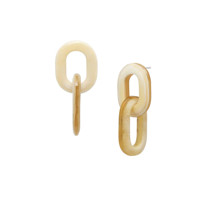 BRANCH Buffalo Horn Oval Link Earrings