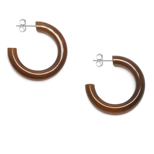BRANCH Rounded Horn Hoop - Brown Natural