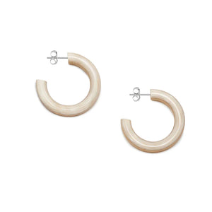 BRANCH Rounded Horn Hoop - White Natural