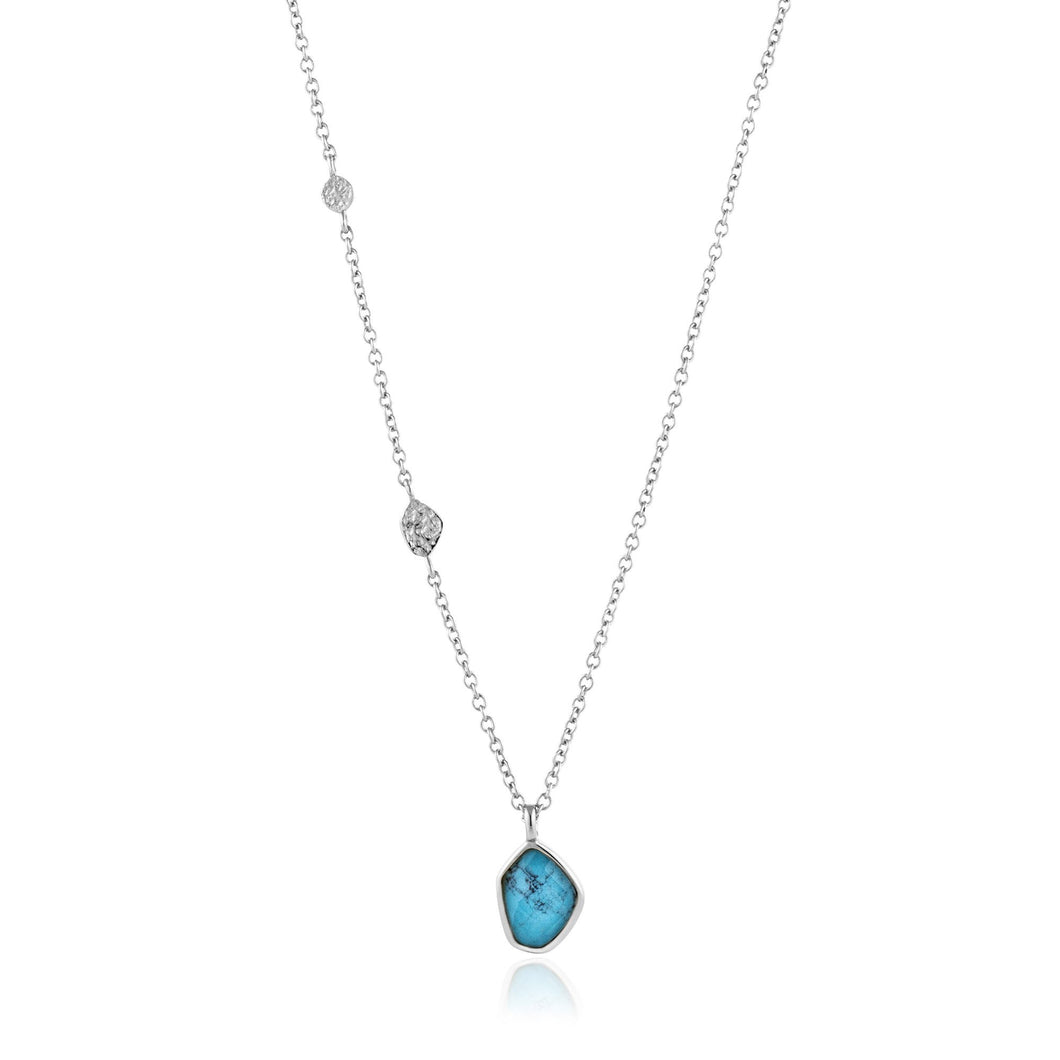 Turquoise Pendant Necklace - Silver