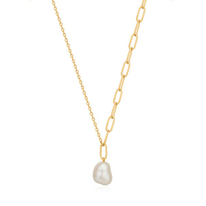Pearl of Wisdom Chunky Necklace - Gold