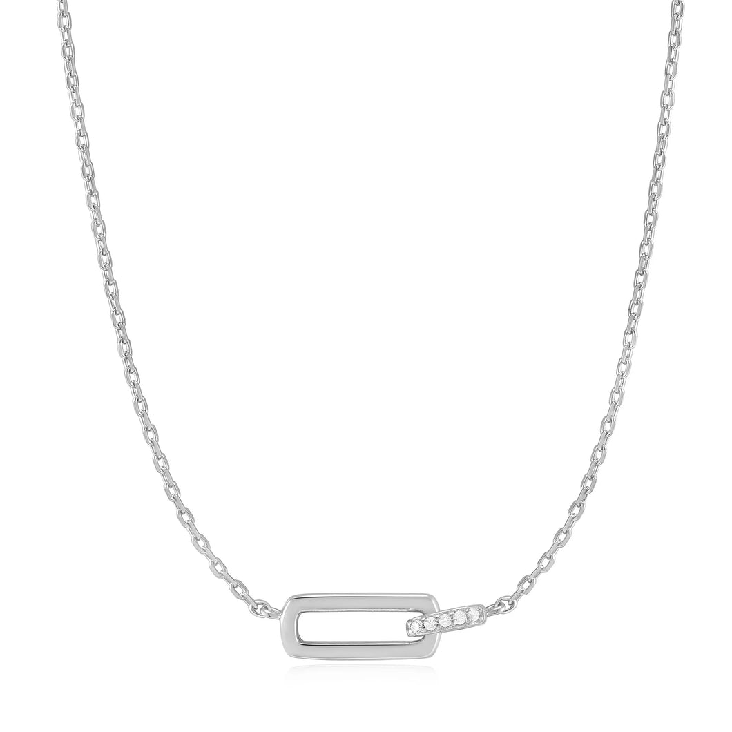 Glam Interlock Necklace - Silver