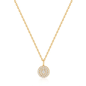 Glam Disc Pendant Necklace - Gold