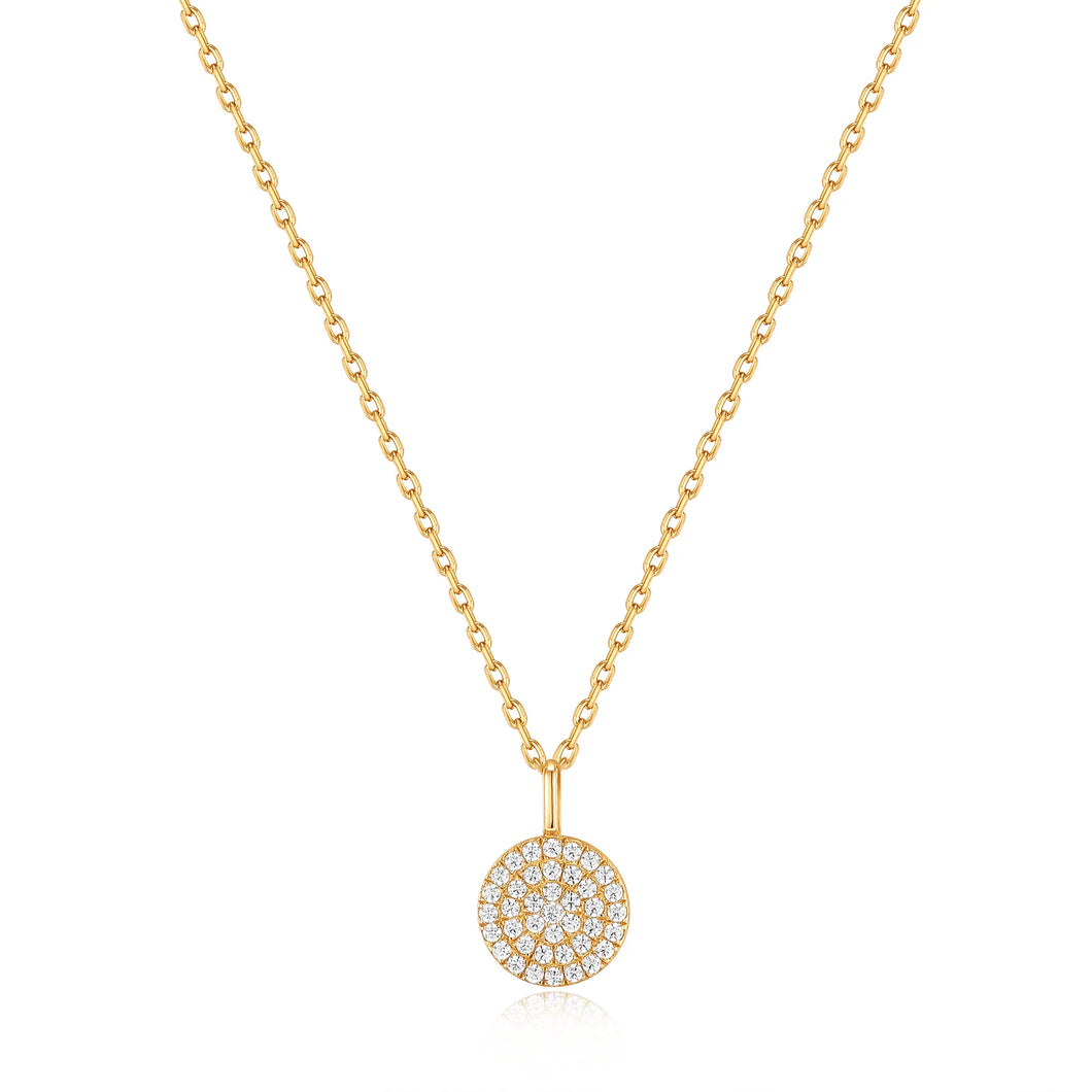Glam Disc Pendant Necklace - Gold
