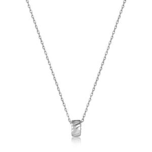Smooth Twist Pendant Necklace - Silver
