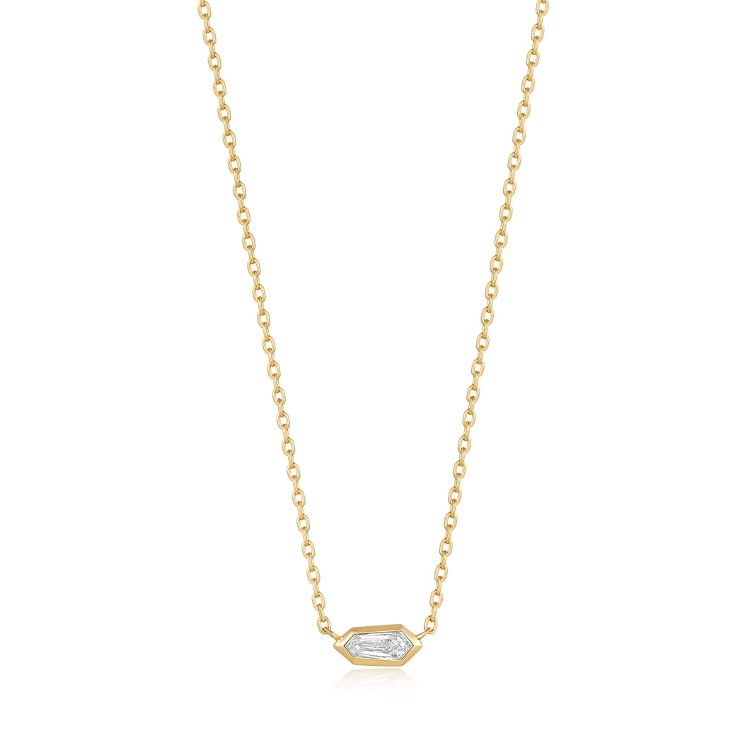 Sparkle Emblem Chain Necklace - Gold