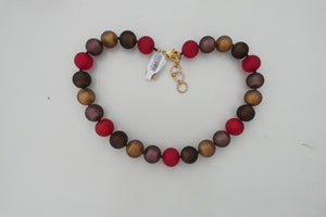 Murano glass Necklace round beads red