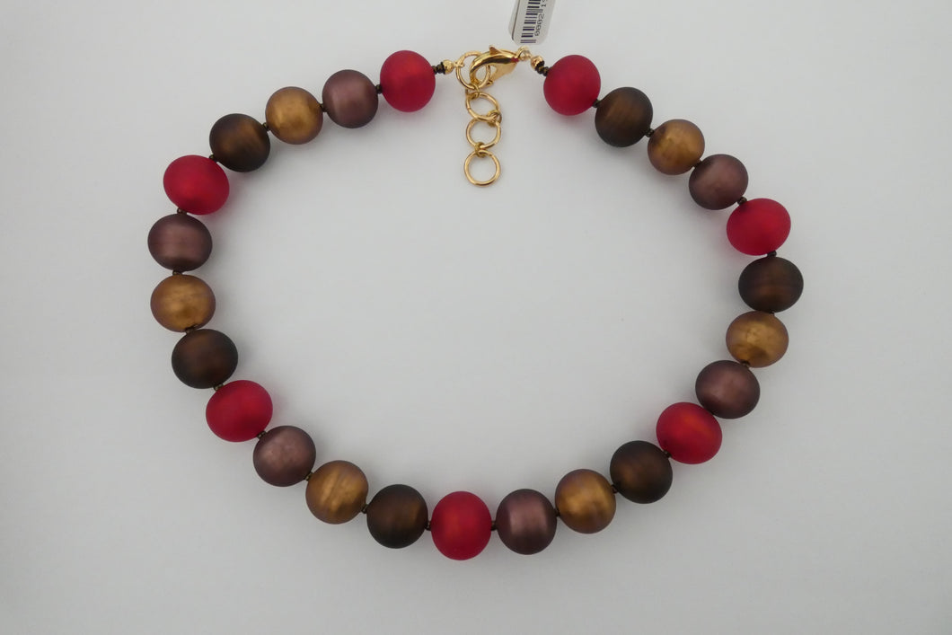 Murano glass Necklace round beads red