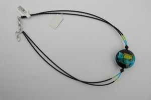 Murano glass Necklace harlequin green