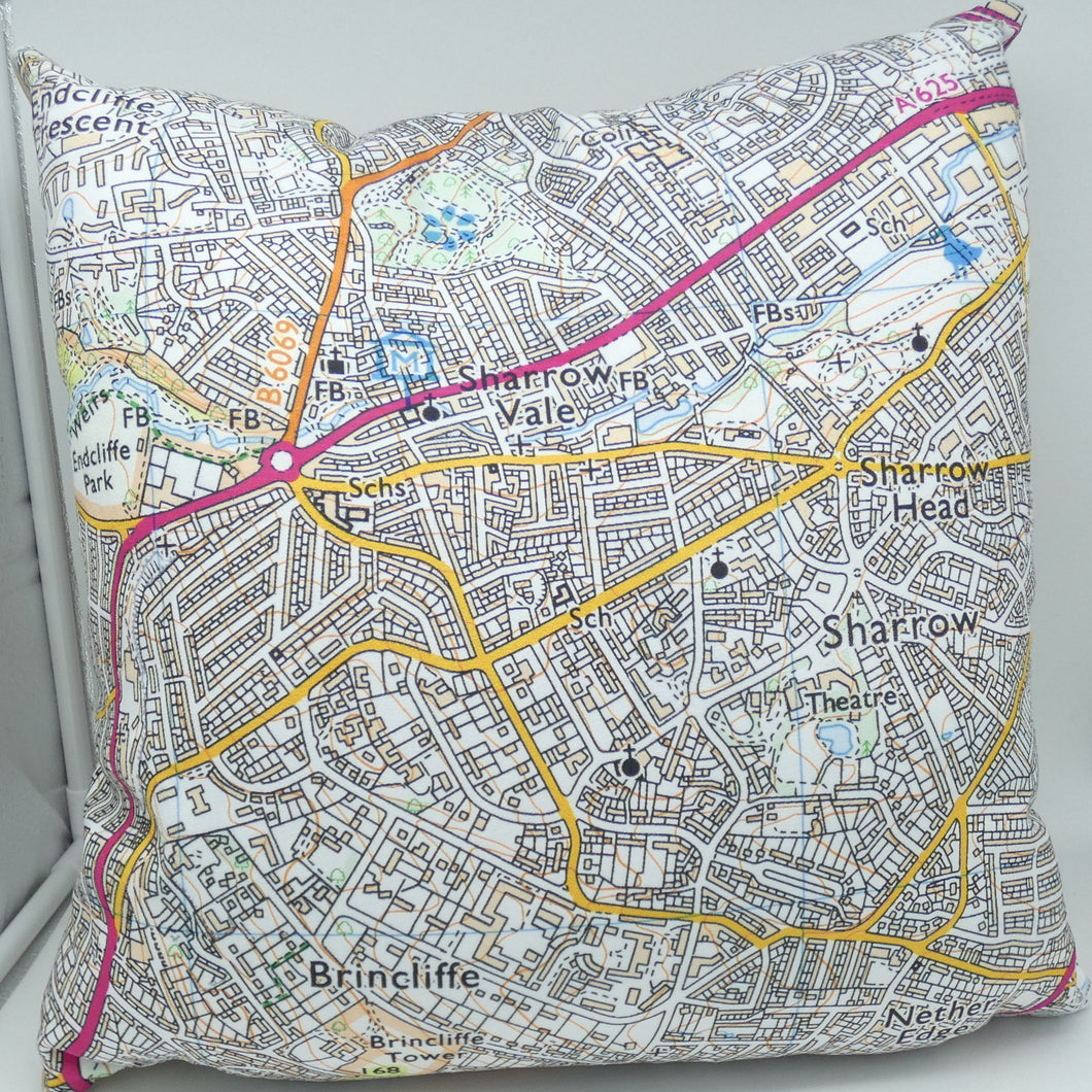 Sheffield map cushions