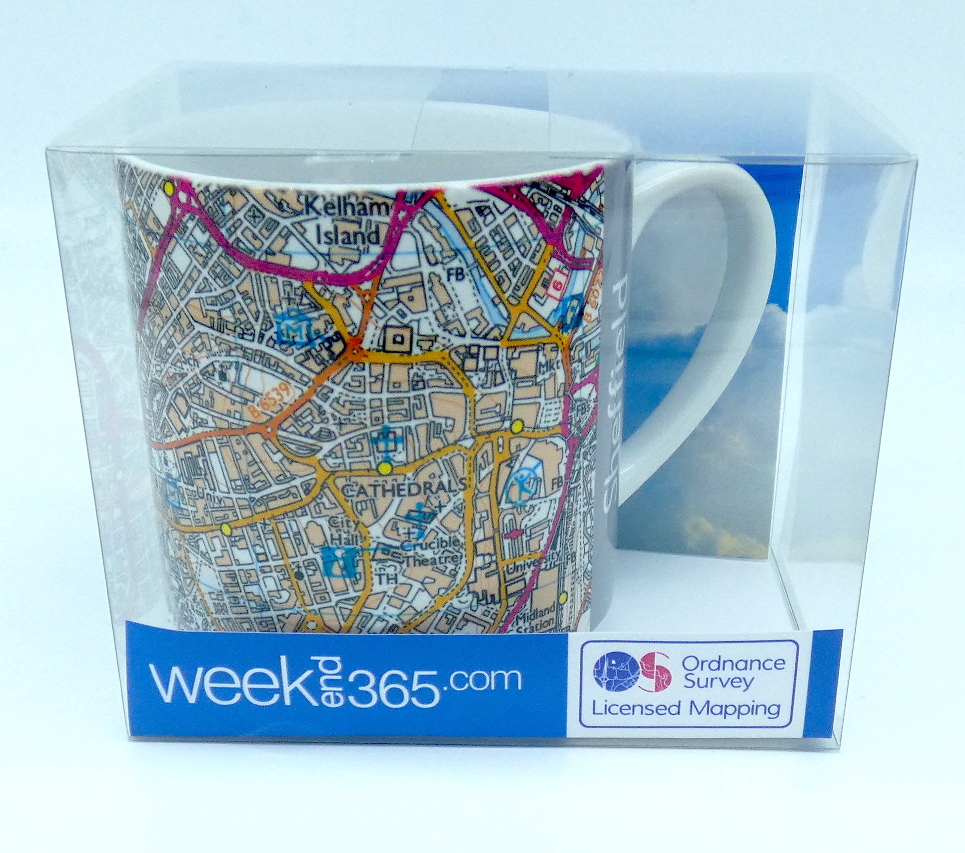 Sheffield map 11oz ceramic mug - 3 designs available