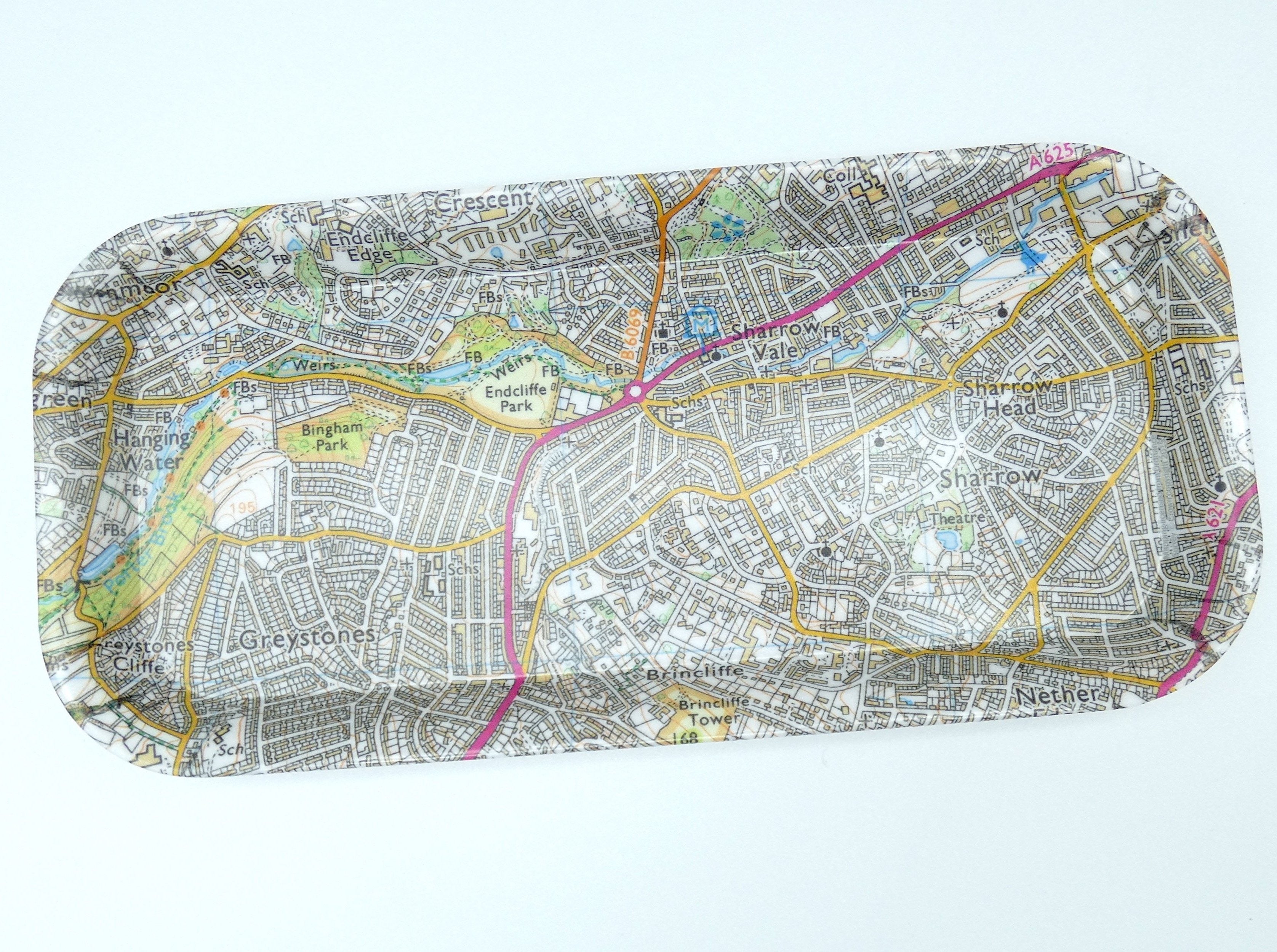 Sheffield Map melamine tray