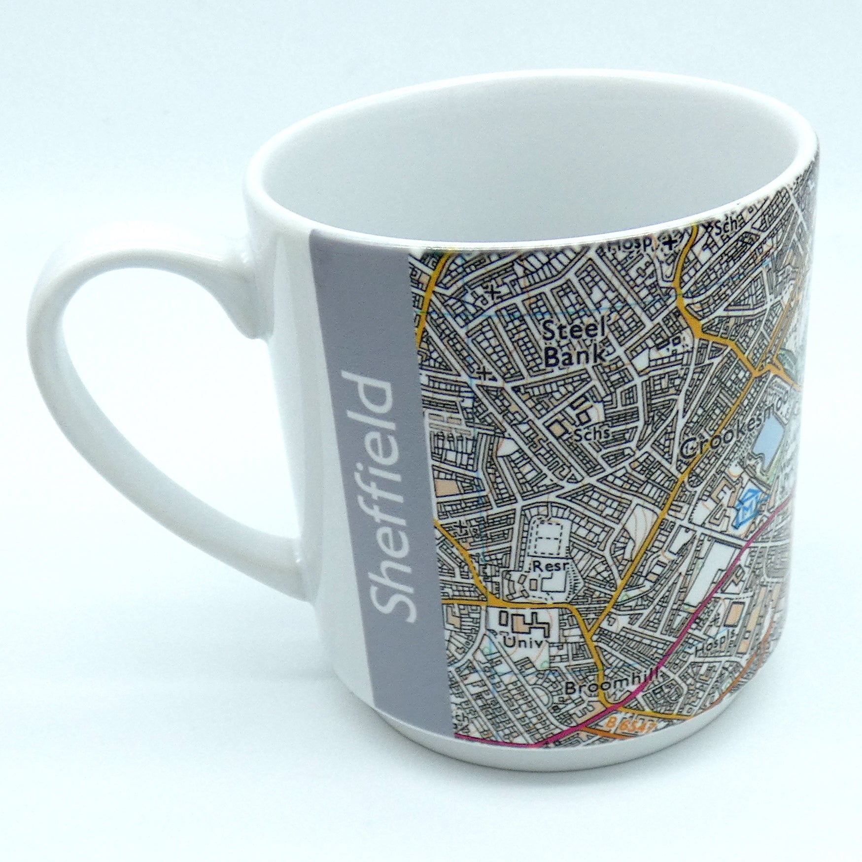 Sheffield map 11oz ceramic mug - 3 designs available