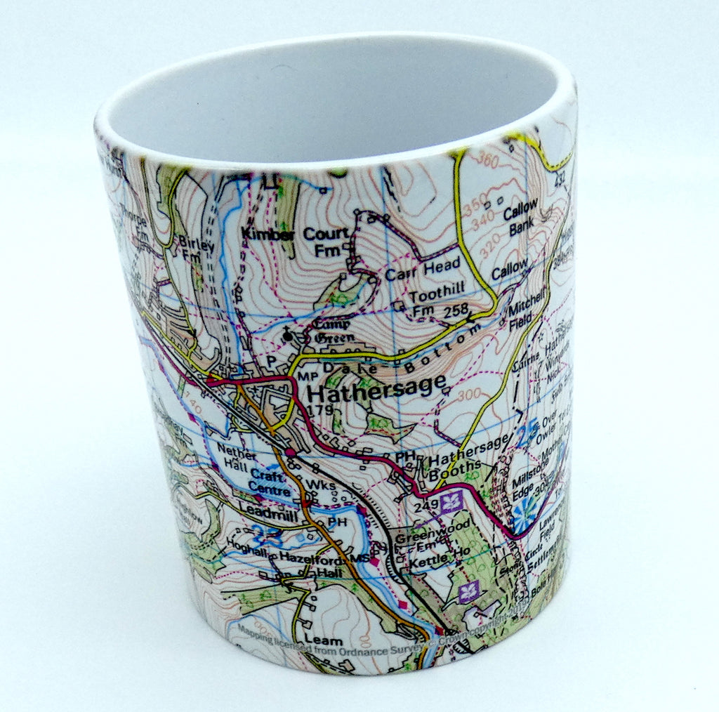Sheffield map 11oz ceramic mug - 3 designs available
