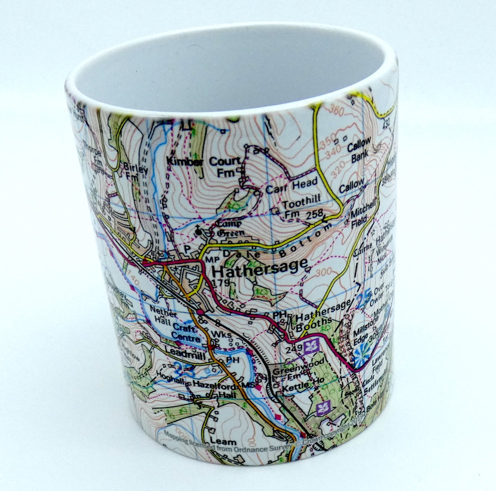 Sheffield map 11oz ceramic mug - 3 designs available