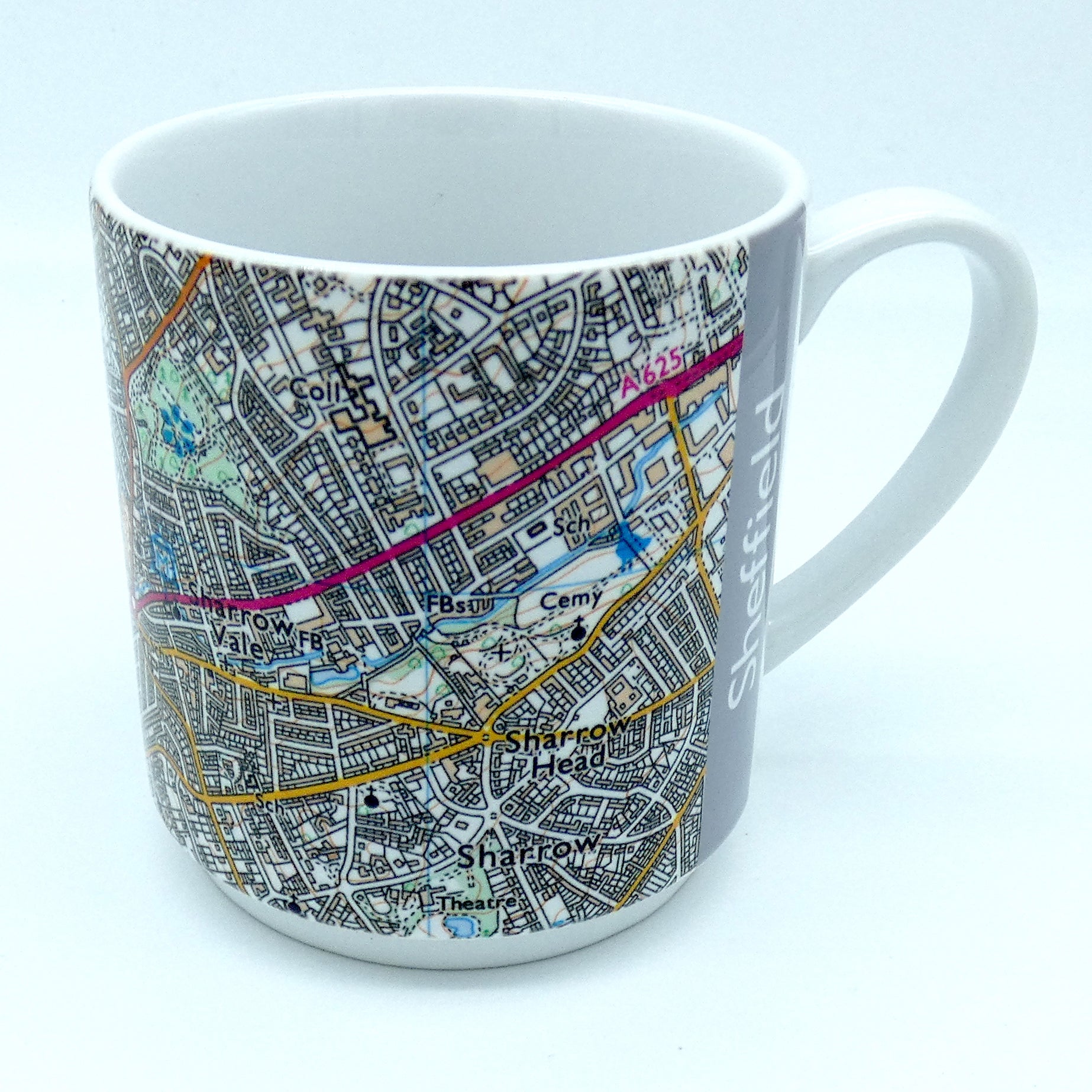 Sheffield map 11oz ceramic mug - 3 designs available