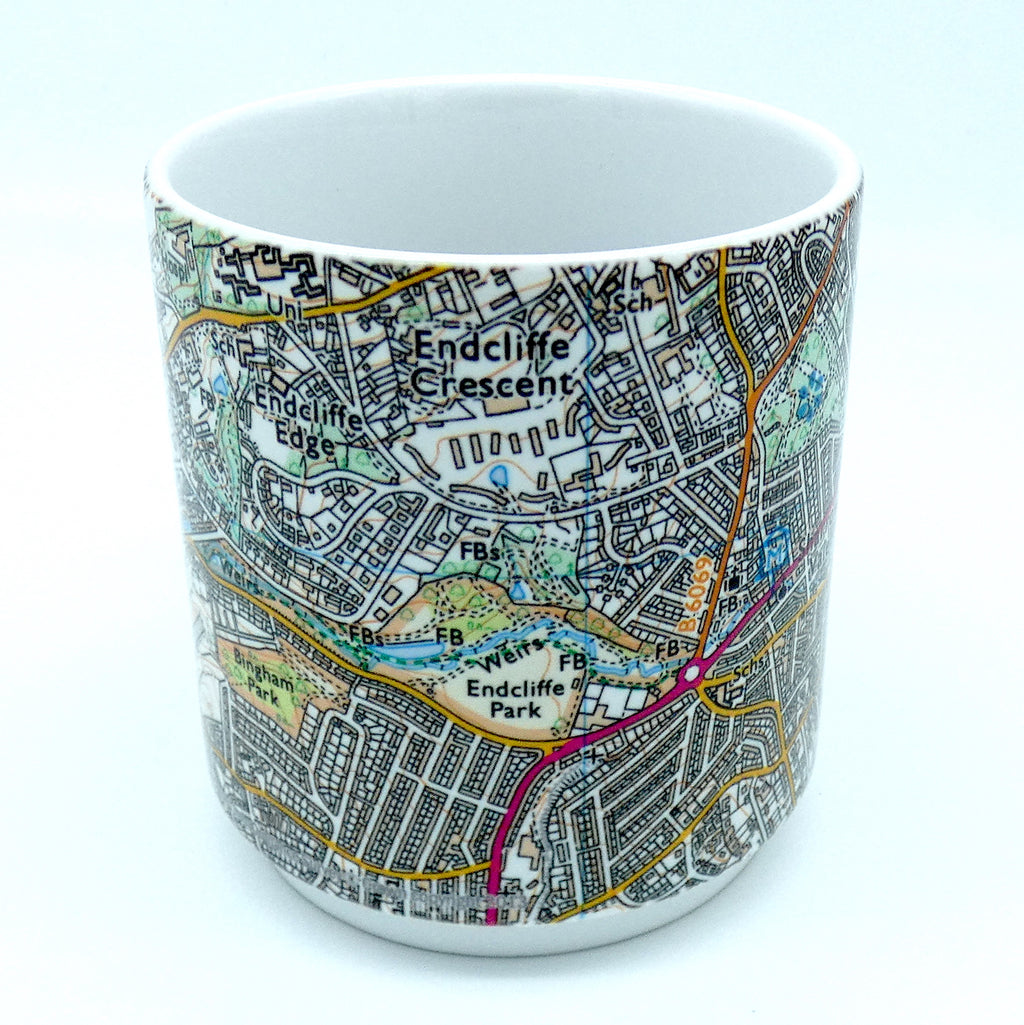 Sheffield map 11oz ceramic mug - 3 designs available