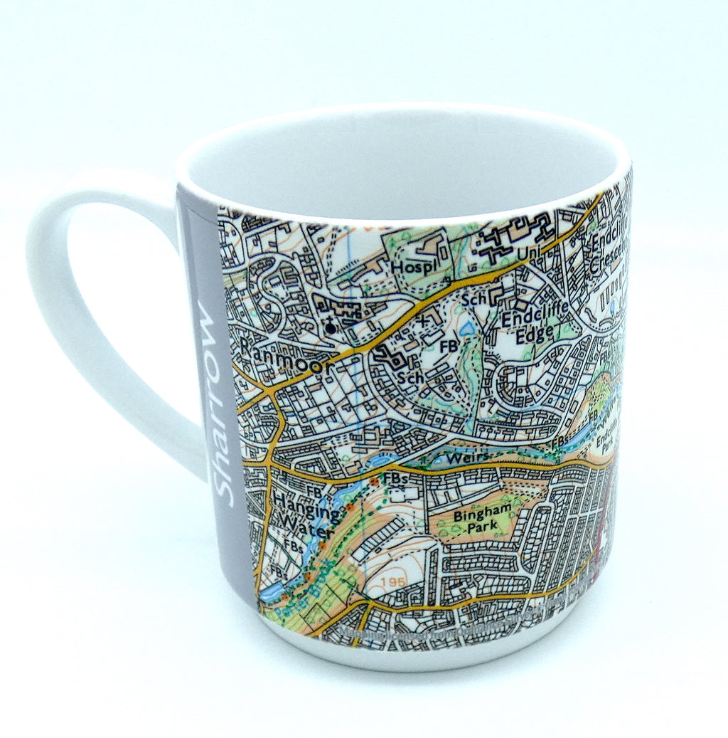 Sheffield map 11oz ceramic mug - 3 designs available