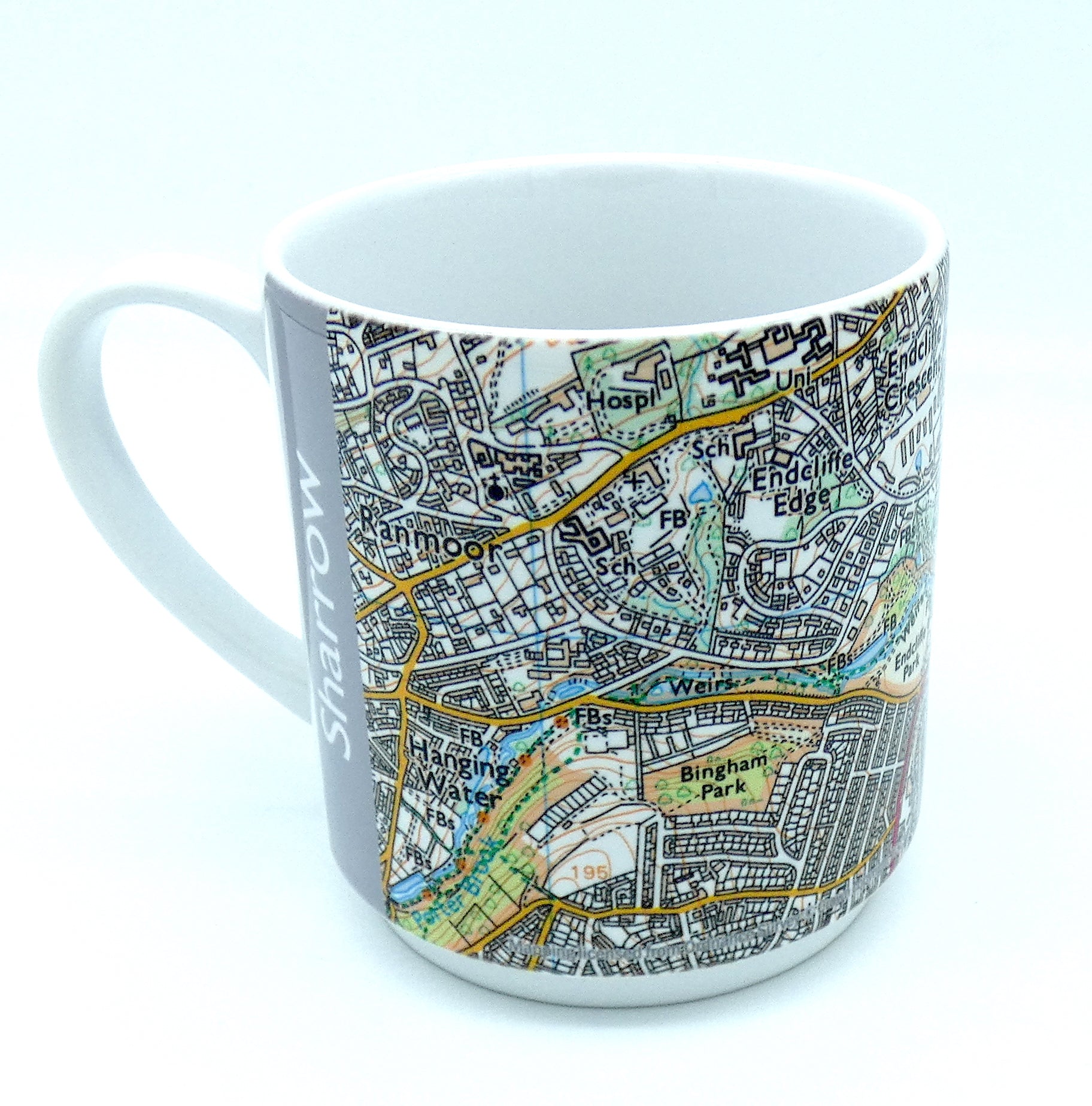 Sheffield map 11oz ceramic mug - 3 designs available