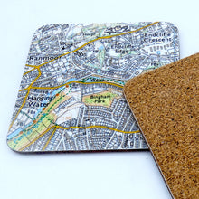 Load image into Gallery viewer, Sheffield map coasters Sharrowvale/botanical gardens set of 2
