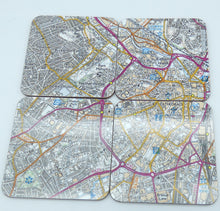 Load image into Gallery viewer, Sheffield City Centre map set of 4 coasters
