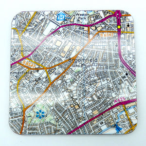 Sheffield City Centre map set of 4 coasters