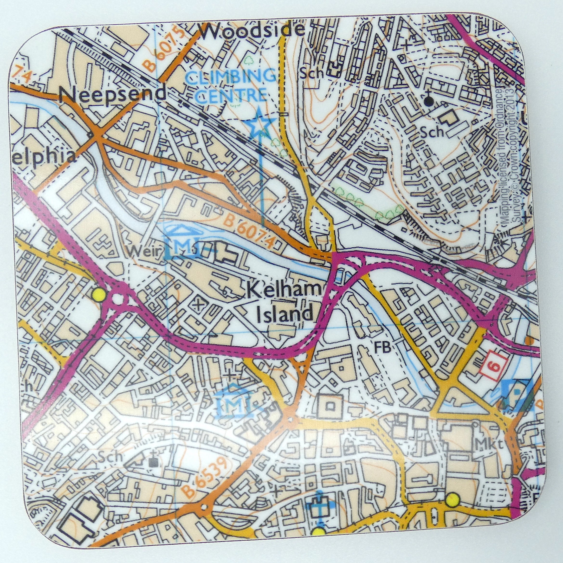 Sheffield City Centre map set of 4 coasters