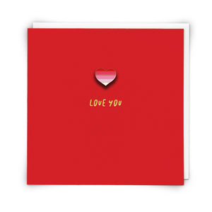 Card with a Pin- LOVE YOU