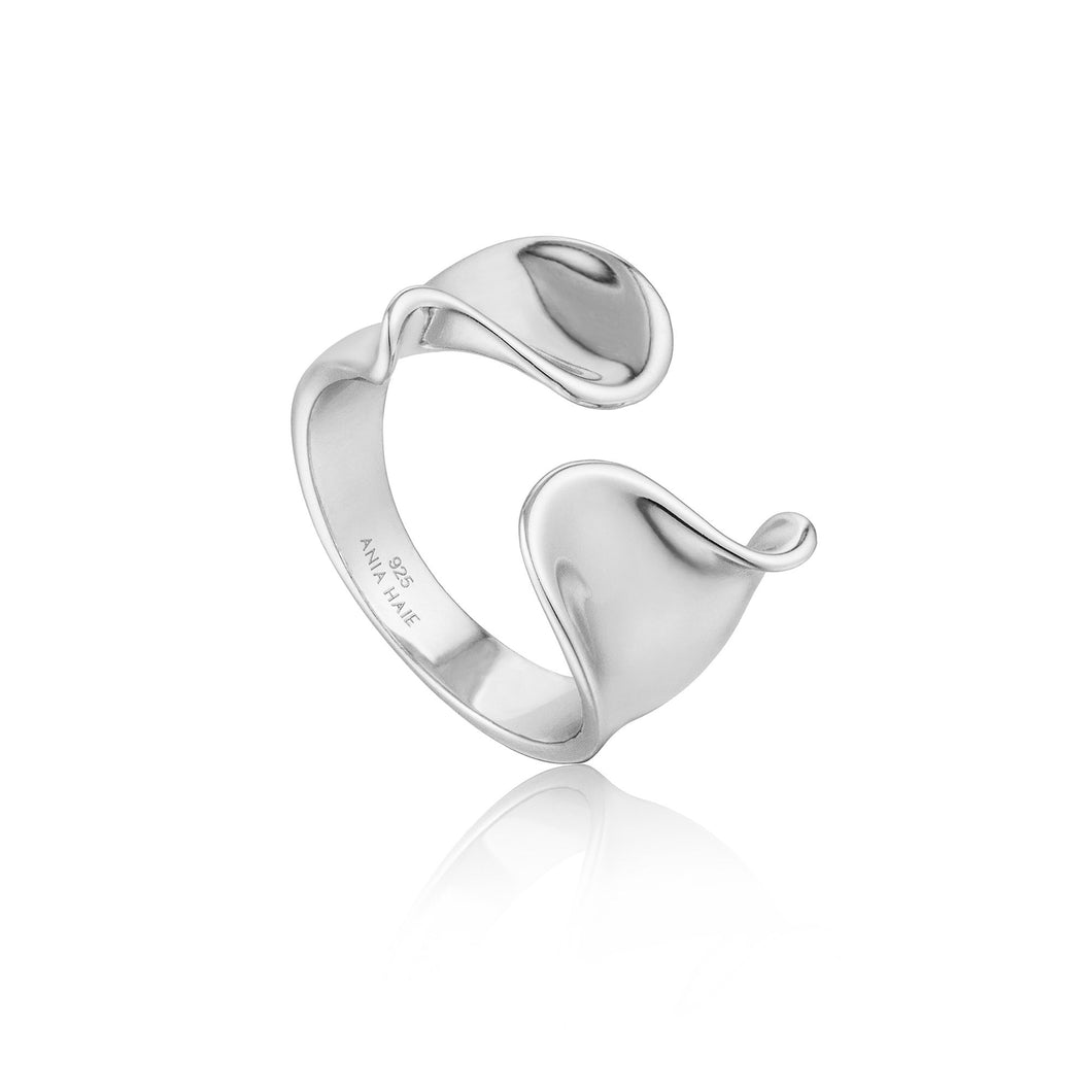 Silver Twist Wide Adjustable Ring