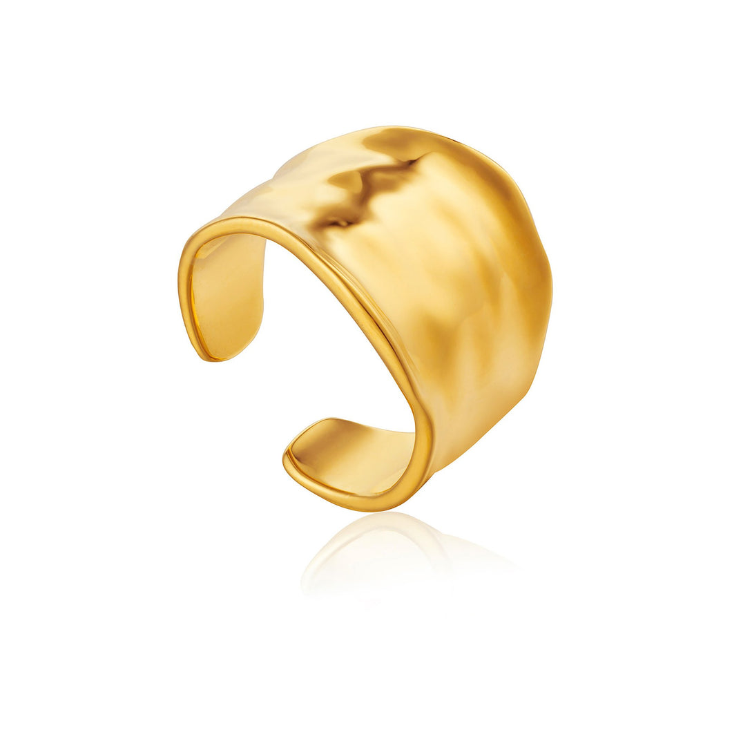 GoldCrush Wide Adjustable Ring