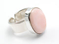 Oval Pink Abalone shell adjustable ring