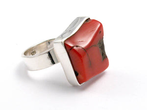 Mexican Adjustable Red Coral Ring