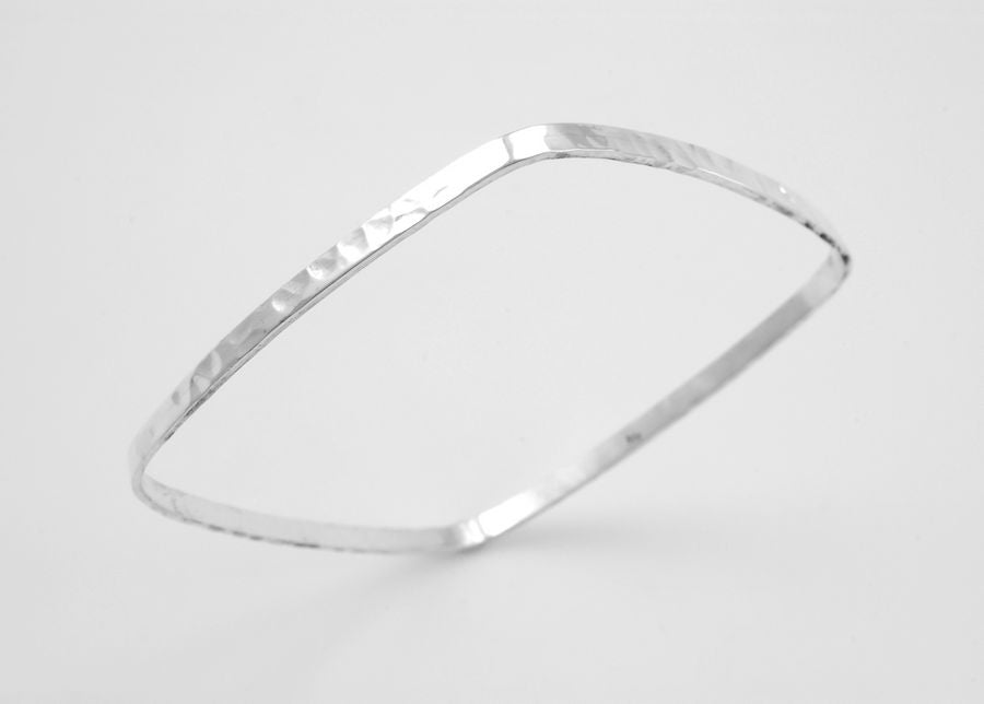 Solid Square Hammered Bangle