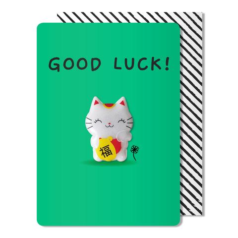 good luck cat magnet card