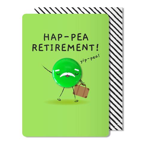 Hap-Pea Retirement magnet card