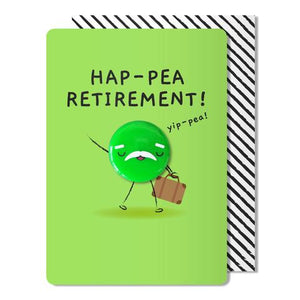 Hap-Pea Retirement magnet card