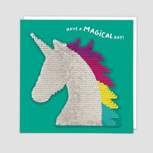 Load image into Gallery viewer, Redback shine sequins card unicorn
