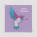 Redback shine sequins card HUMMINGBIRD