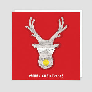 Redback Shine Sequin Card - RUDOLPH