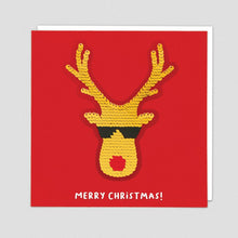 Load image into Gallery viewer, Redback Shine Sequin Card - RUDOLPH
