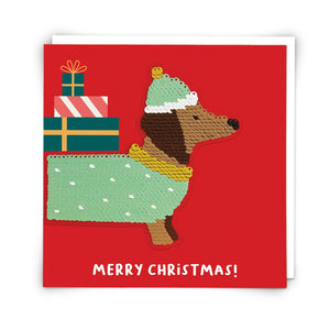 Redback Shine Christmas Dog sequins card