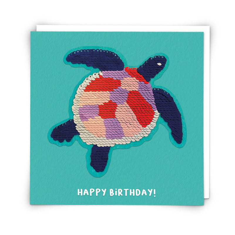 Redback Shine sequin card - TURTLE