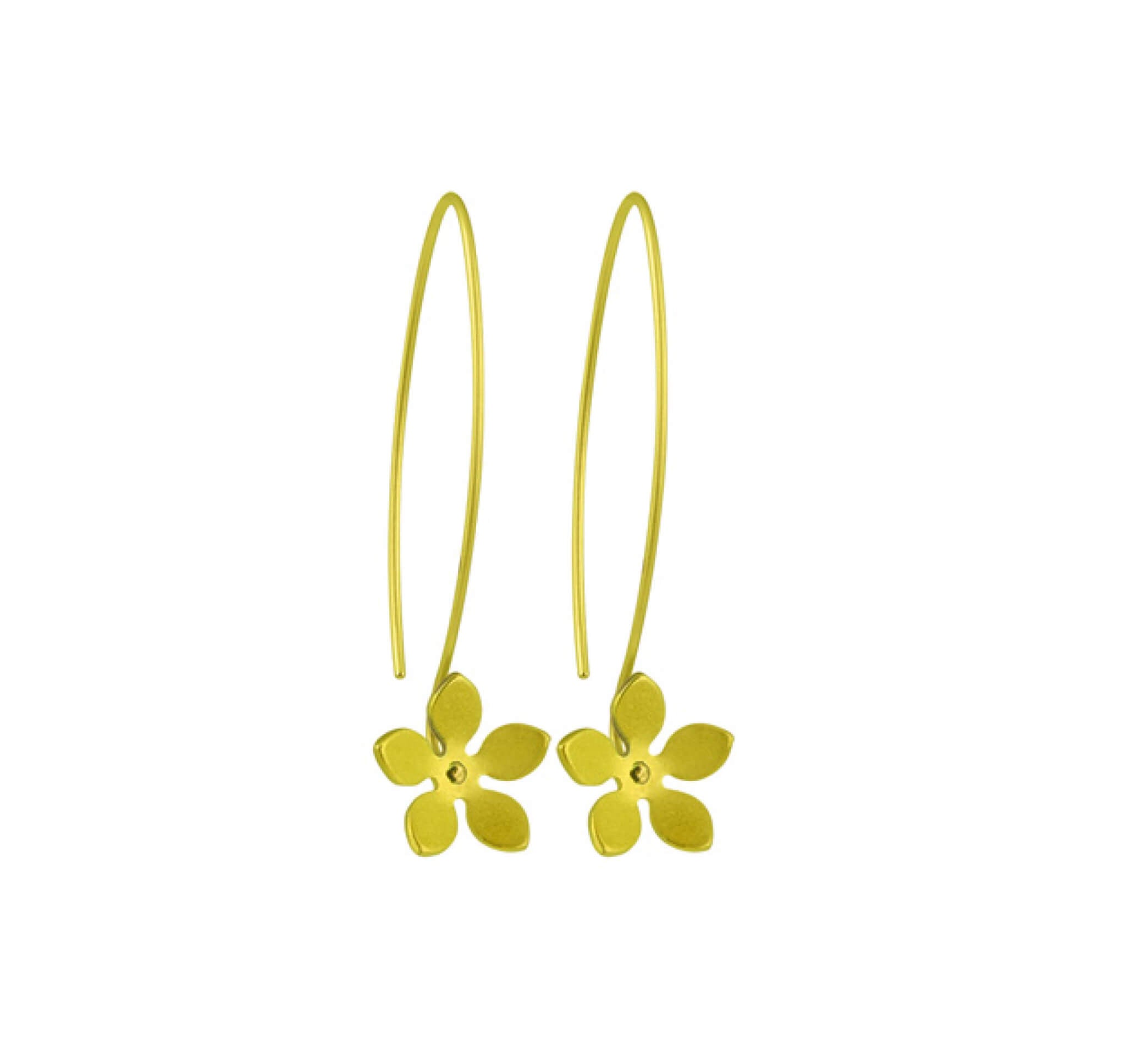 HOOK AND FIVE PETAL FLOWER TITANIUM EARRINGS