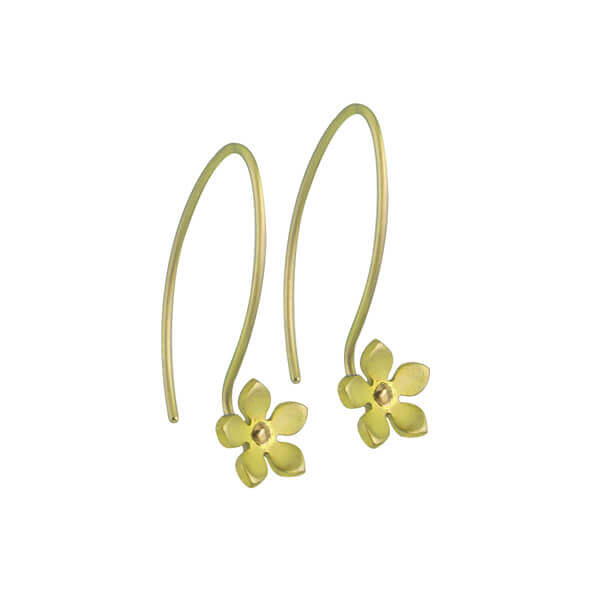 HOOK AND FIVE PETAL FLOWER TITANIUM EARRINGS