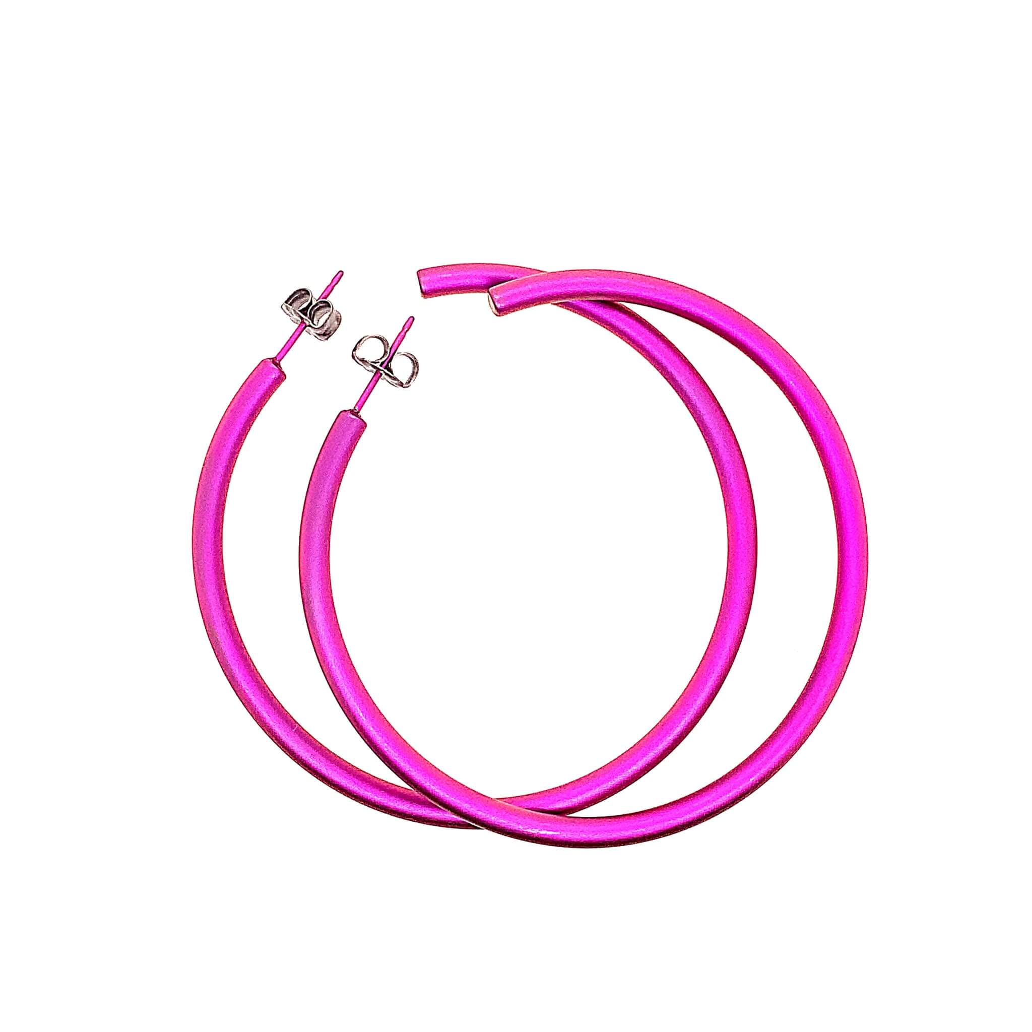 ROUND HOOP TITANIUM EARRINGS
