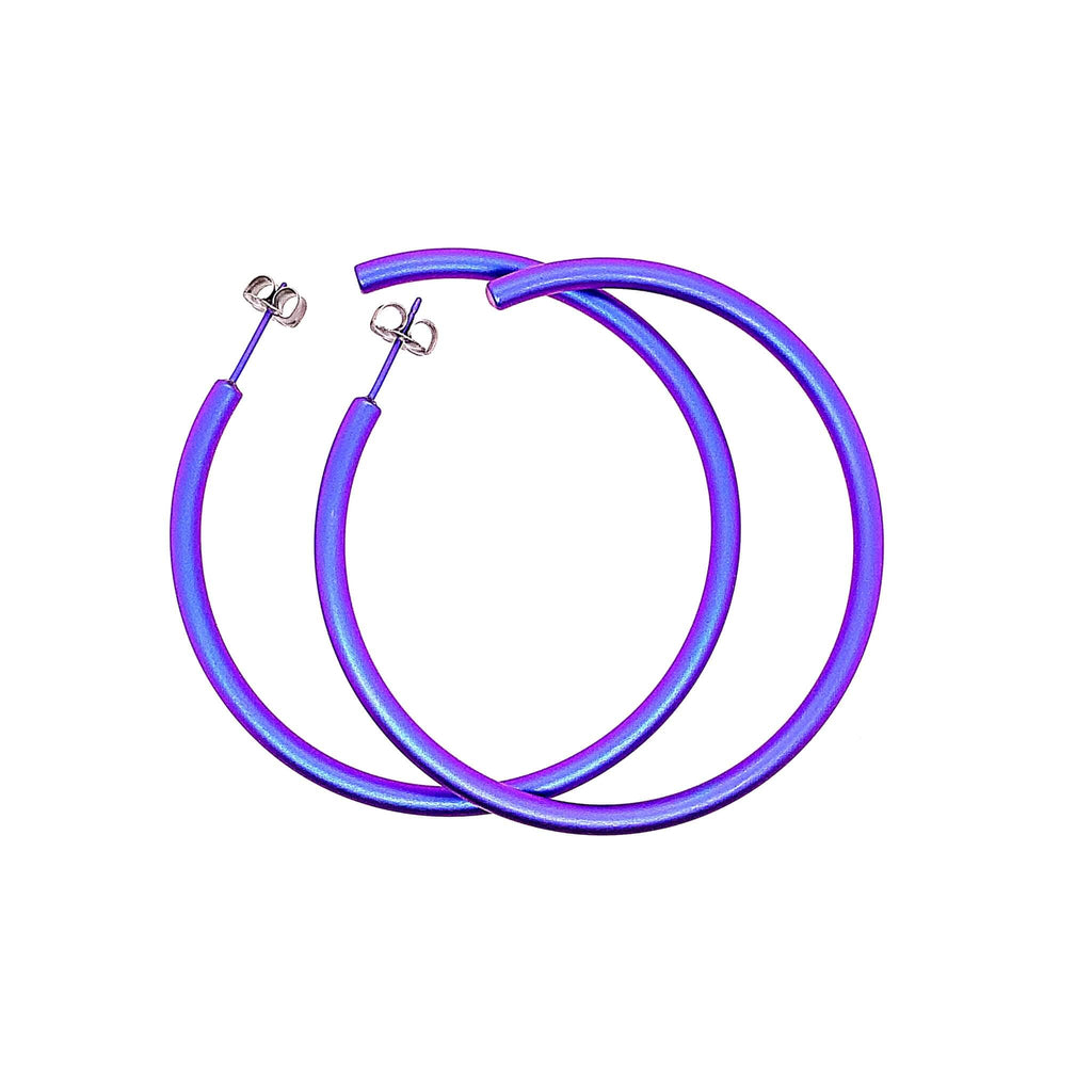 ROUND HOOP TITANIUM EARRINGS