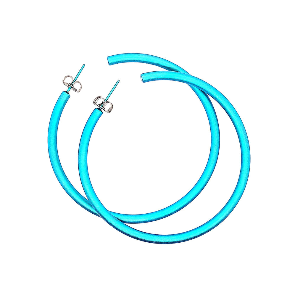 ROUND HOOP TITANIUM EARRINGS