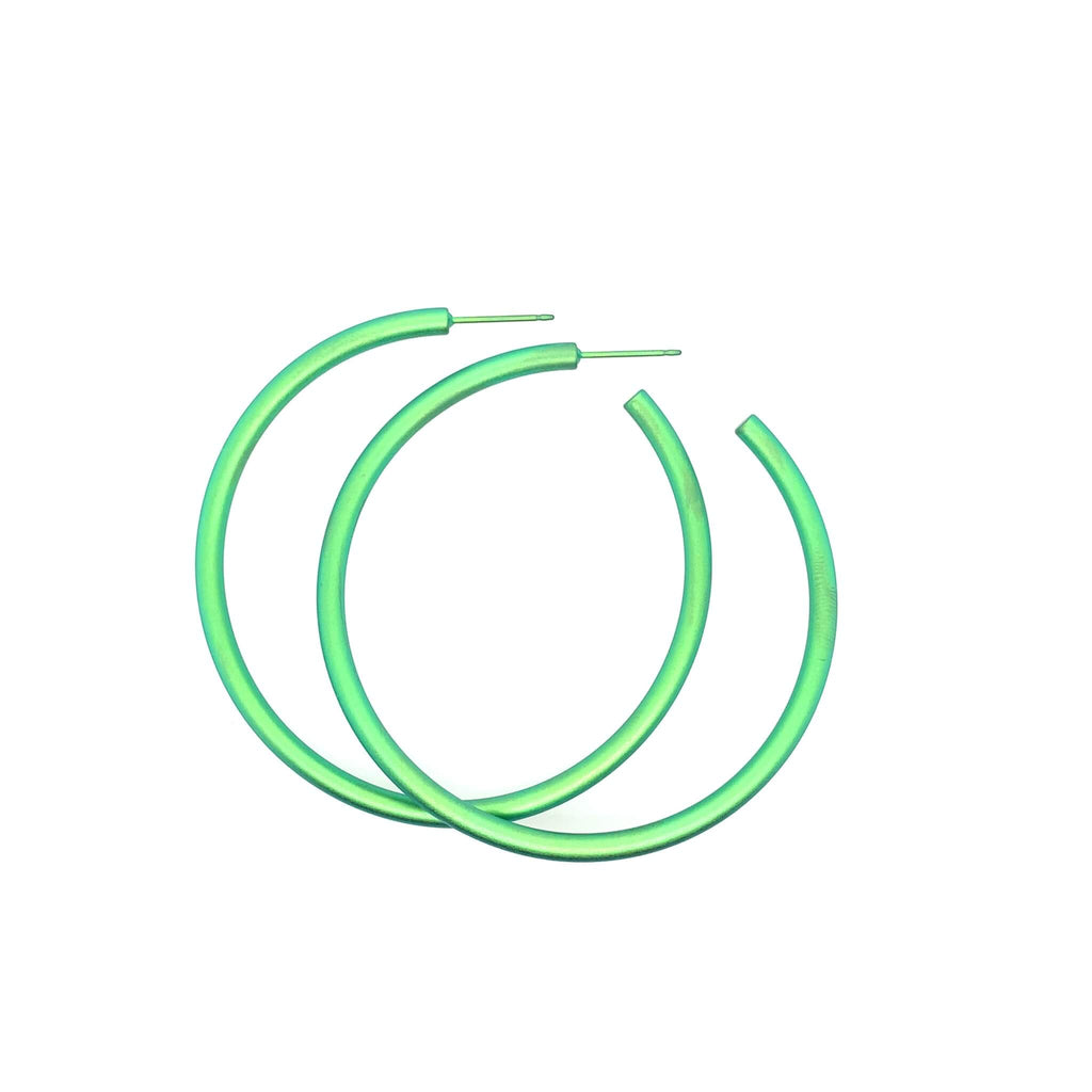 ROUND HOOP TITANIUM EARRINGS