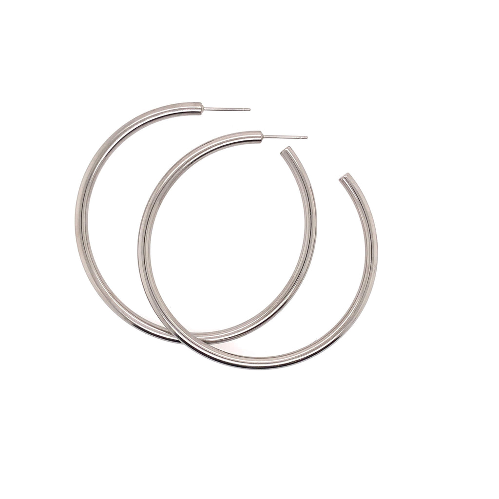 ROUND HOOP TITANIUM EARRINGS